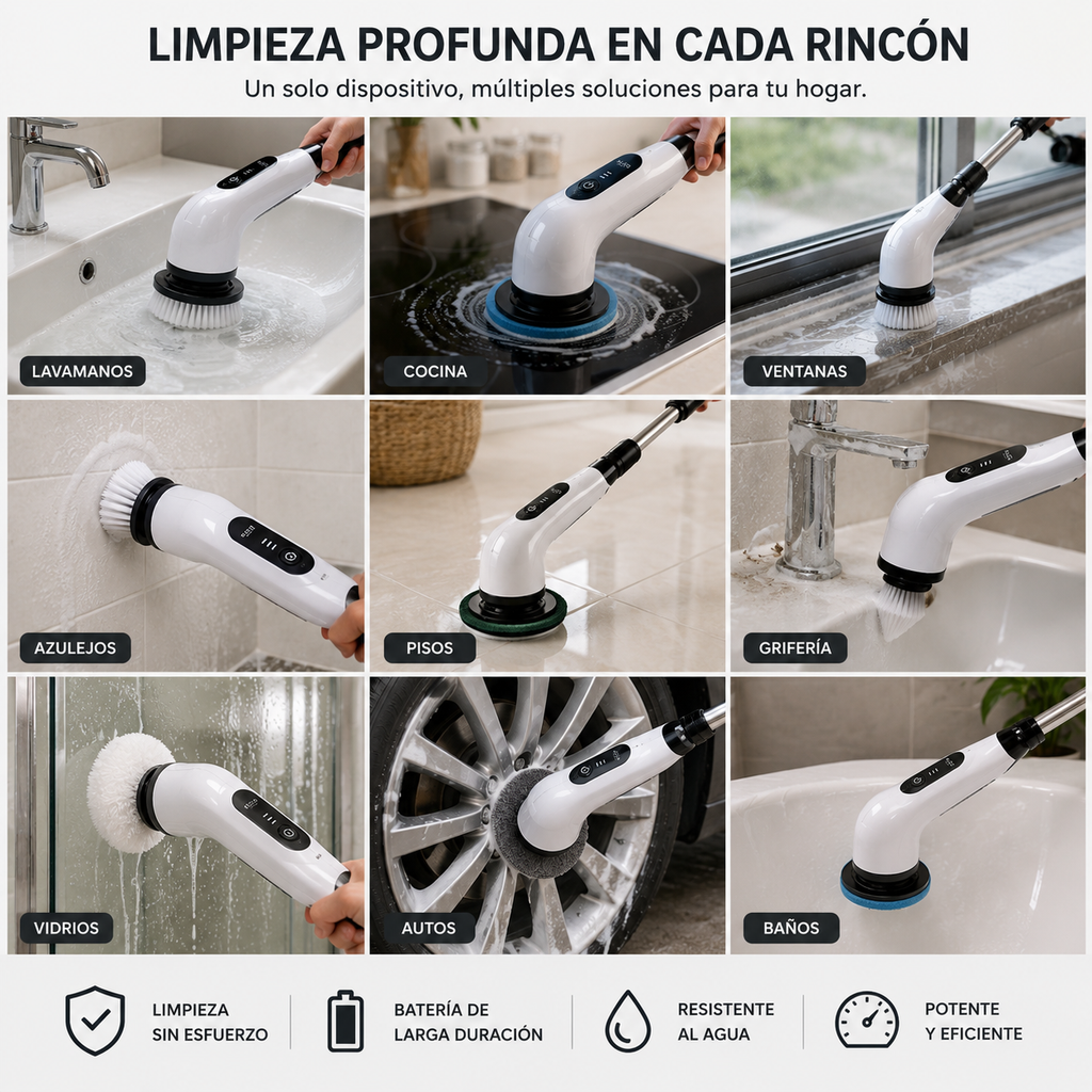 Alizo Spin Pro | Cepillo Eléctrico de Limpieza 9 en 1