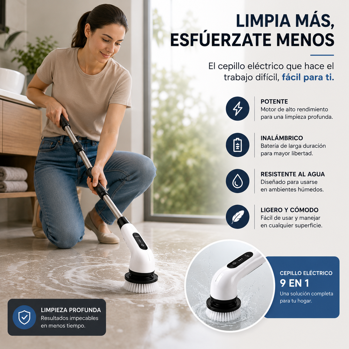 Alizo Spin Pro | Cepillo Eléctrico de Limpieza 9 en 1